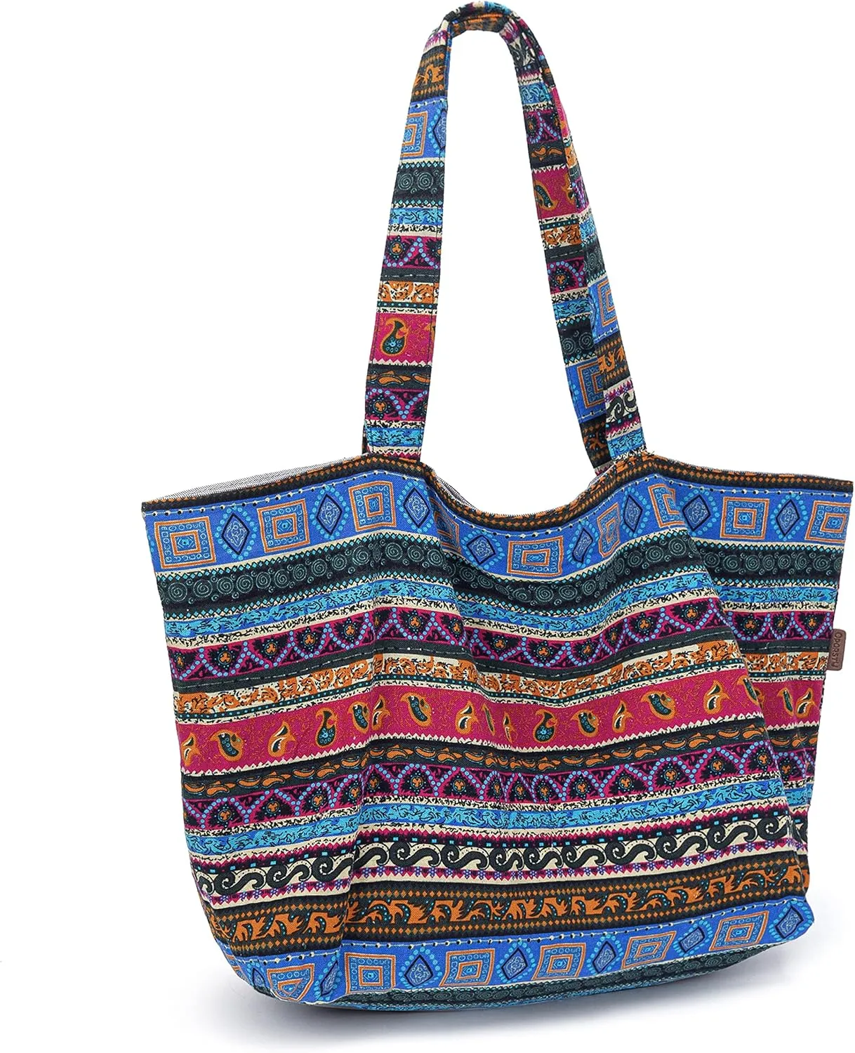 OPQRSTU Women Hippie Tote Hand Bag Large Capacity Bohemian Bag Portable Tourist Shoulder Bags