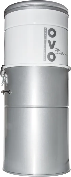 OVO Semi Commercial Central Vacuum System, Hybrid Filtration with or Without Disposable bags-700 Airwatts Power Unit, 35L or 9.25Gal, White
