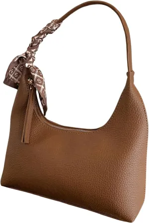OYOANGLE Women's Minimalist Leather Shoulder Bags Retro Zipper Top Handle Handbags Casual Square Hobo Bags