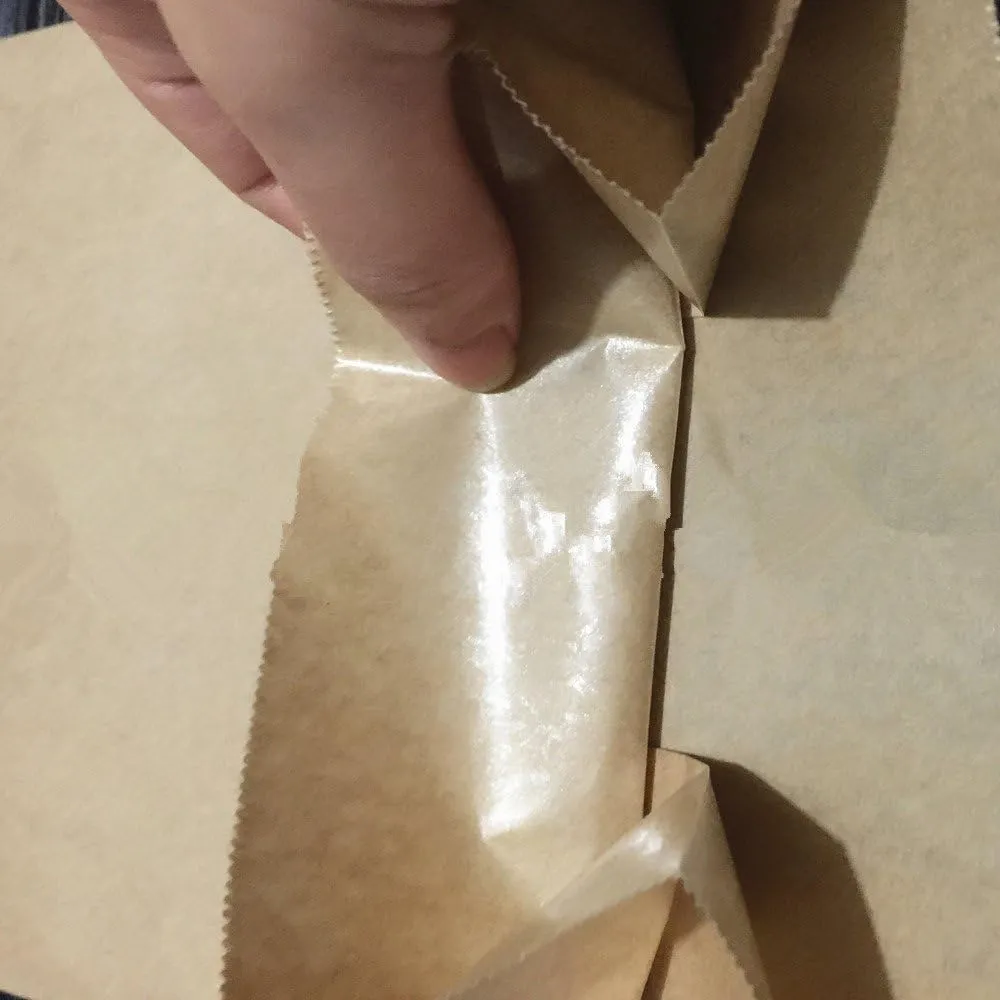 PABCK Flat Bottom Brown Kraft Paper Wax Bags for Home Kitchen Food Storage Containers Sets Take Out Lunch Dinner Bread Sandwich Snack Packaging Bag Craft Organizer 50 Pcs 5.9x3.5x10.6 inch (15x9x27cm)