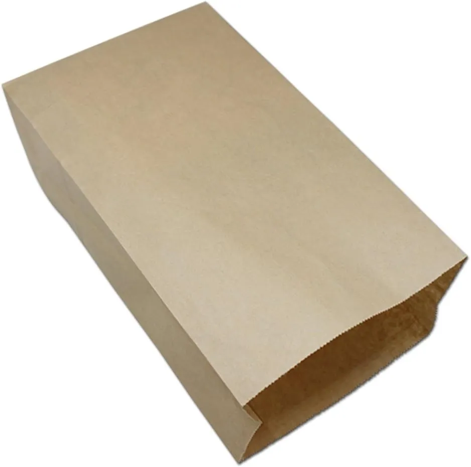 PABCK Flat Bottom Brown Kraft Paper Wax Bags for Home Kitchen Food Storage Containers Sets Take Out Lunch Dinner Bread Sandwich Snack Packaging Bag Craft Organizer 50 Pcs 5.9x3.5x10.6 inch (15x9x27cm)