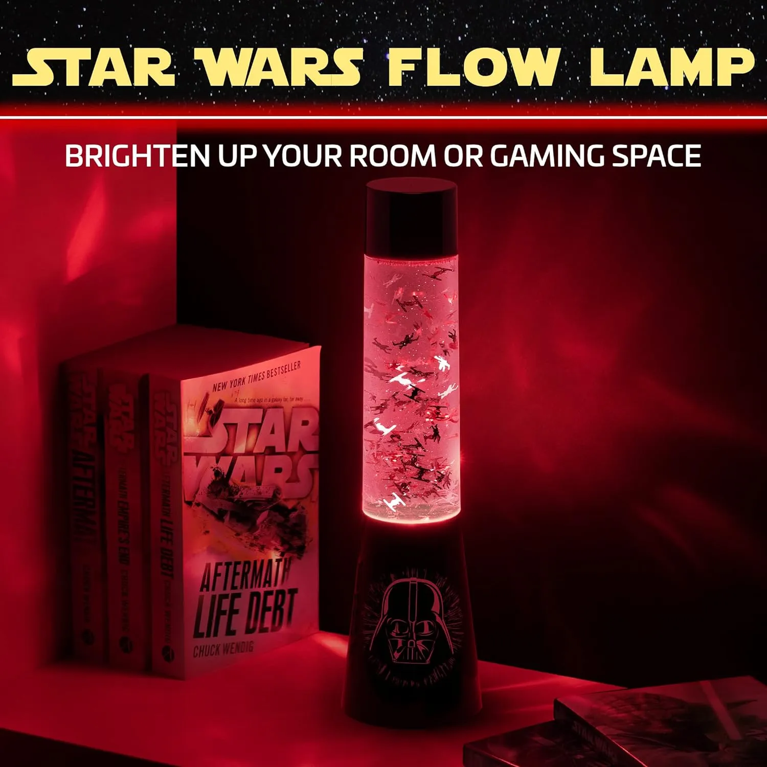 Paladone Star Wars Glitter Flow Lamp, Night Mood Lighting, 33 cm