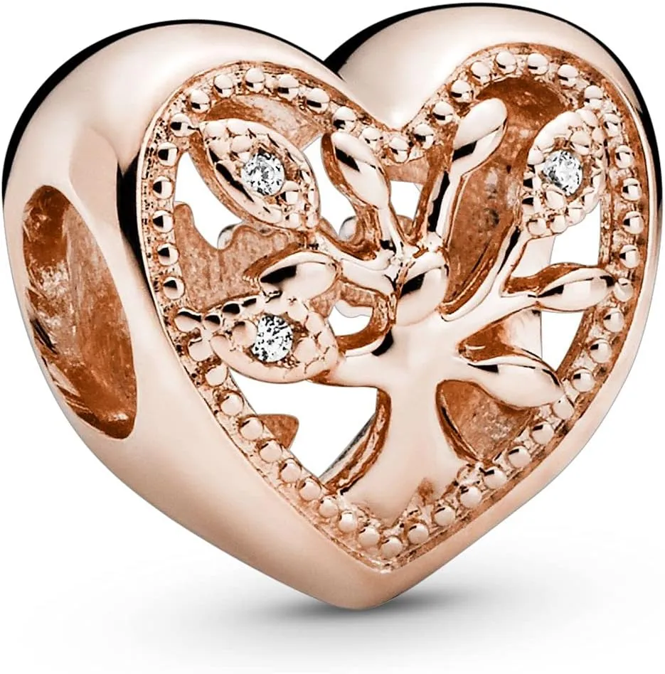 Pandora Openwork Family Tree Heart Charm Bracelet Charm Moments Bracelets - Stunning Women's Jewelry - Gift for Women in Your Life - Made Rose & Cubic Zirconia