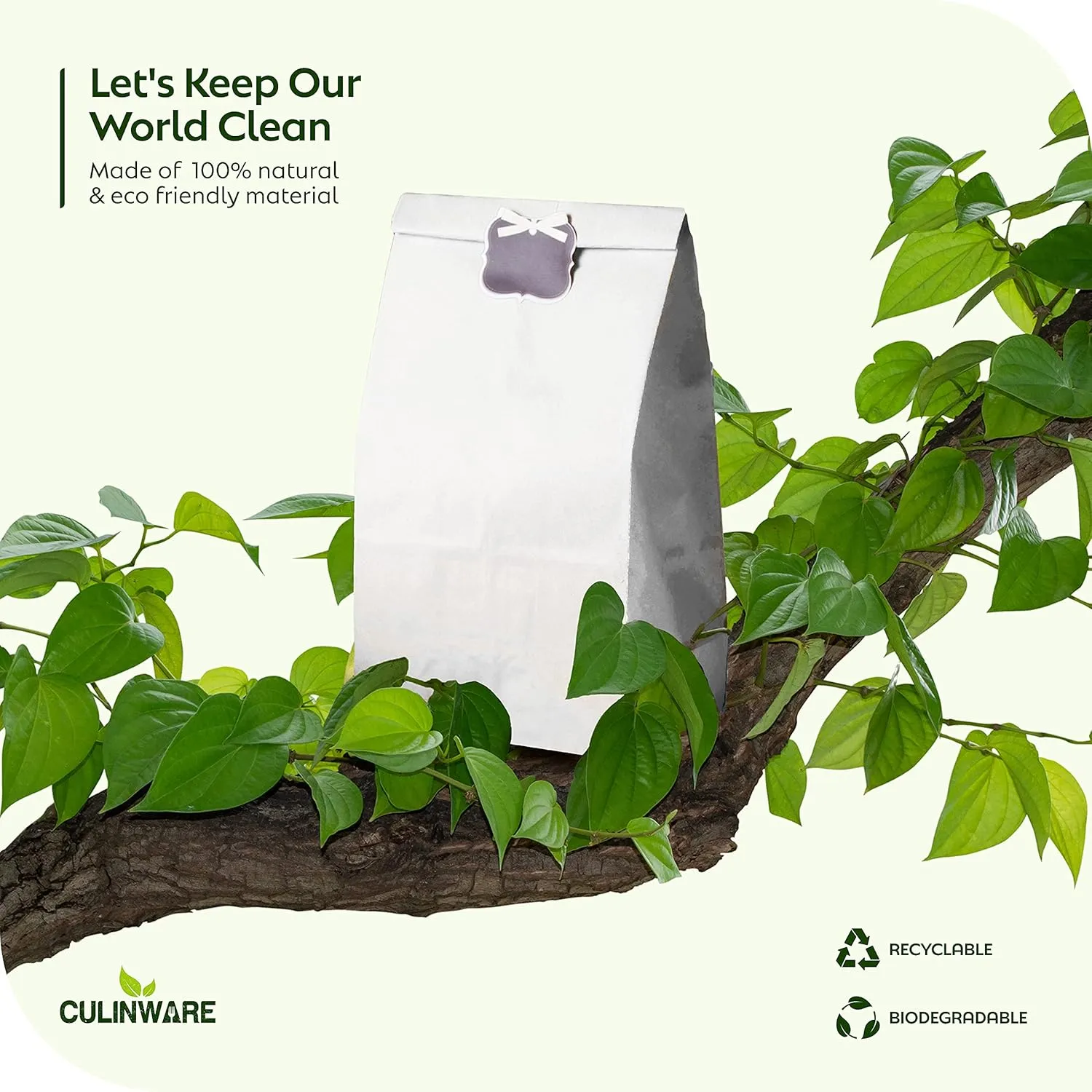 Paper Sandwich Bags, Paper Grocery Bags, Durable White Paper Bags, 4 Lb Capacity, White, Pack Of 500 Bags