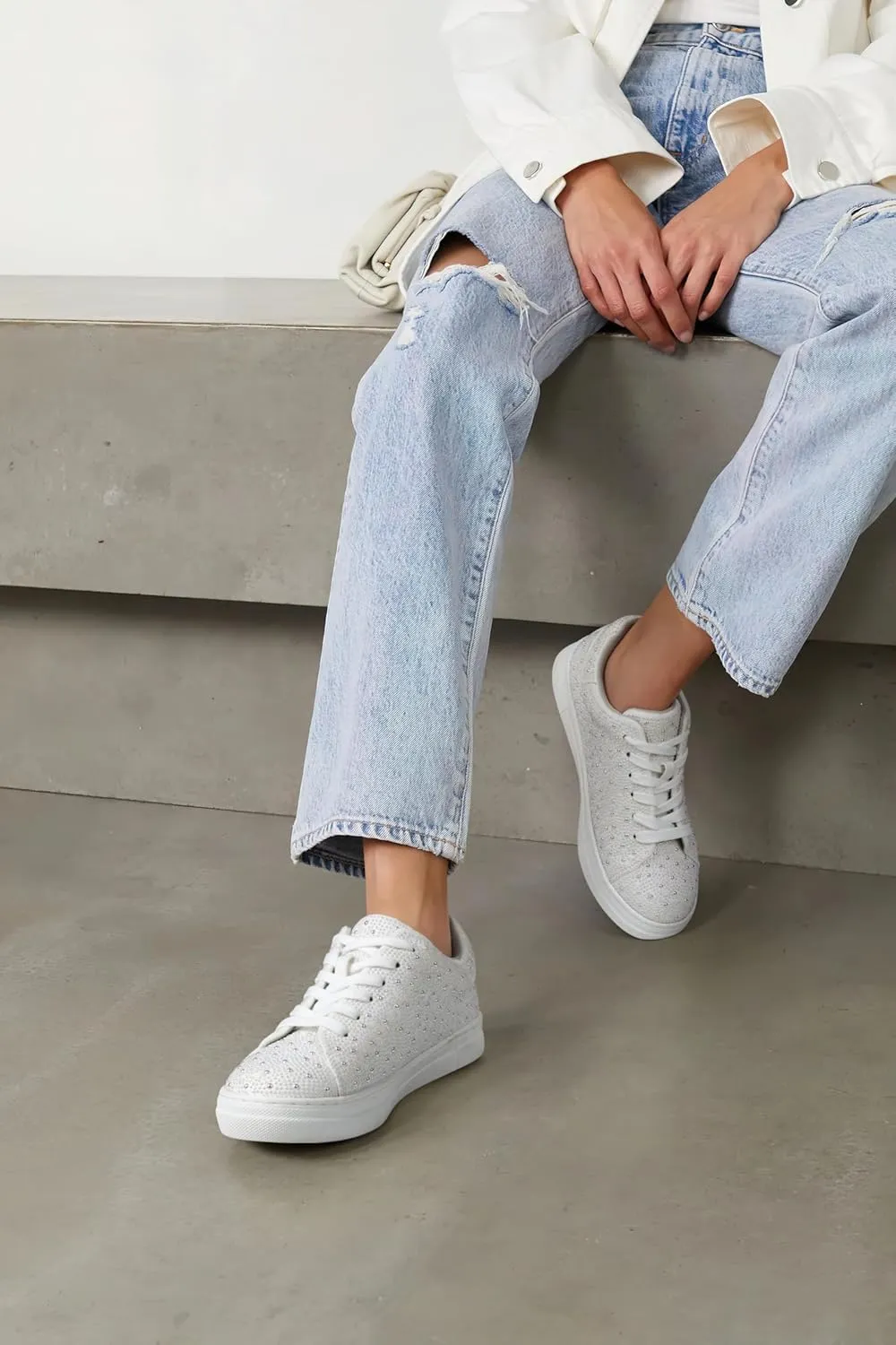 PARTY Women's Glitter Fashion Star Sneakers Low Top Platform Lace Up Comfortable Wedding Walking Shoes