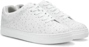 PARTY Women's Glitter Fashion Star Sneakers Low Top Platform Lace Up Comfortable Wedding Walking Shoes