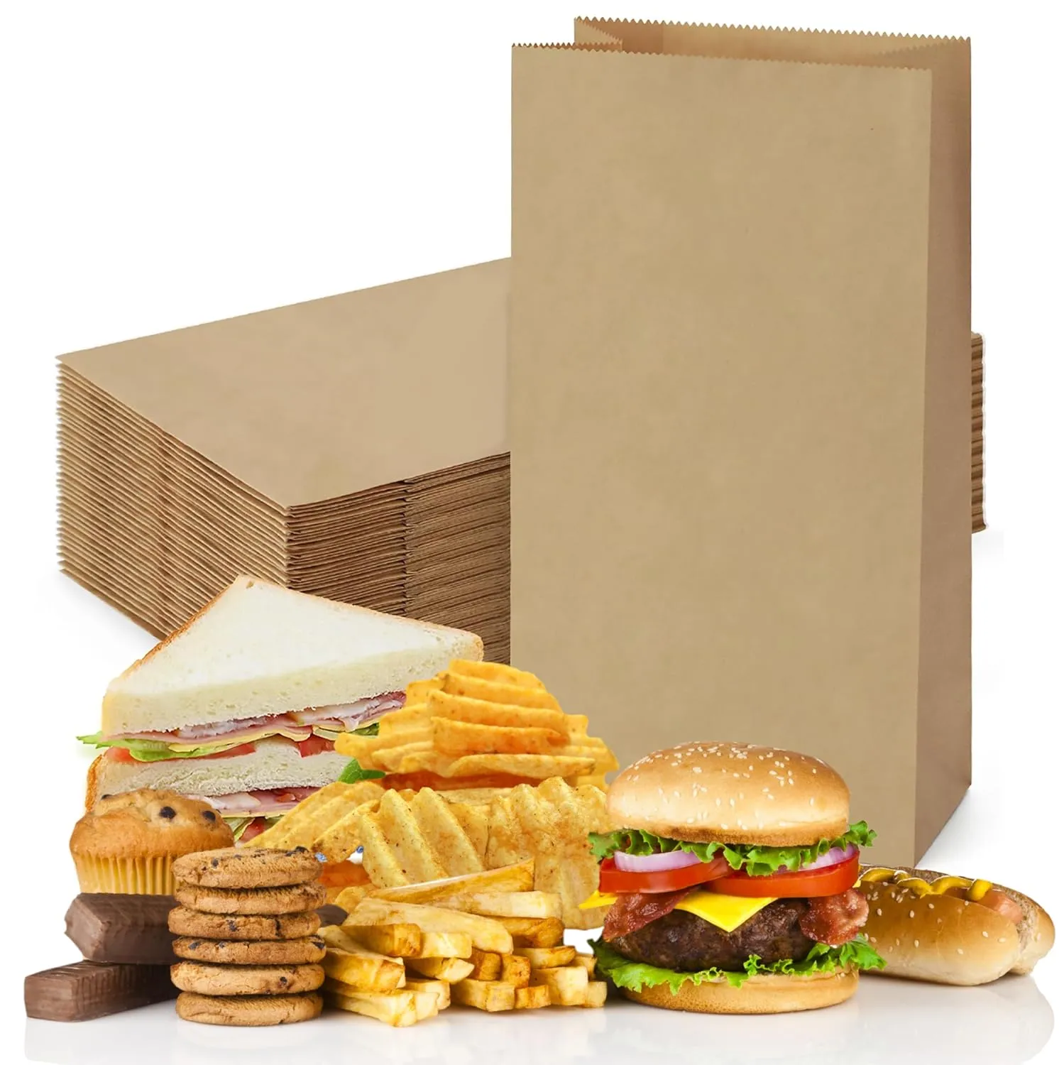 Perfect Stix 4lb Brown Paper Lunch Bags - Pack of 500CT
