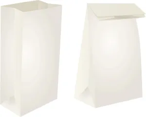 Perfect Stix 4lb Kraft White Paper Bags - Pack of 125ct (Kraft White Bag 4-125)