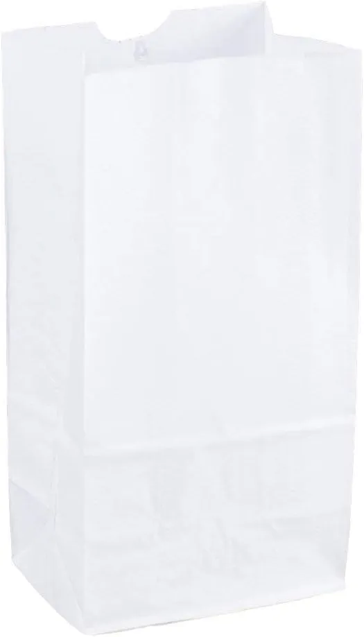 Perfect Stix 4lb Kraft White Paper Bags - Pack of 125ct (Kraft White Bag 4-125)