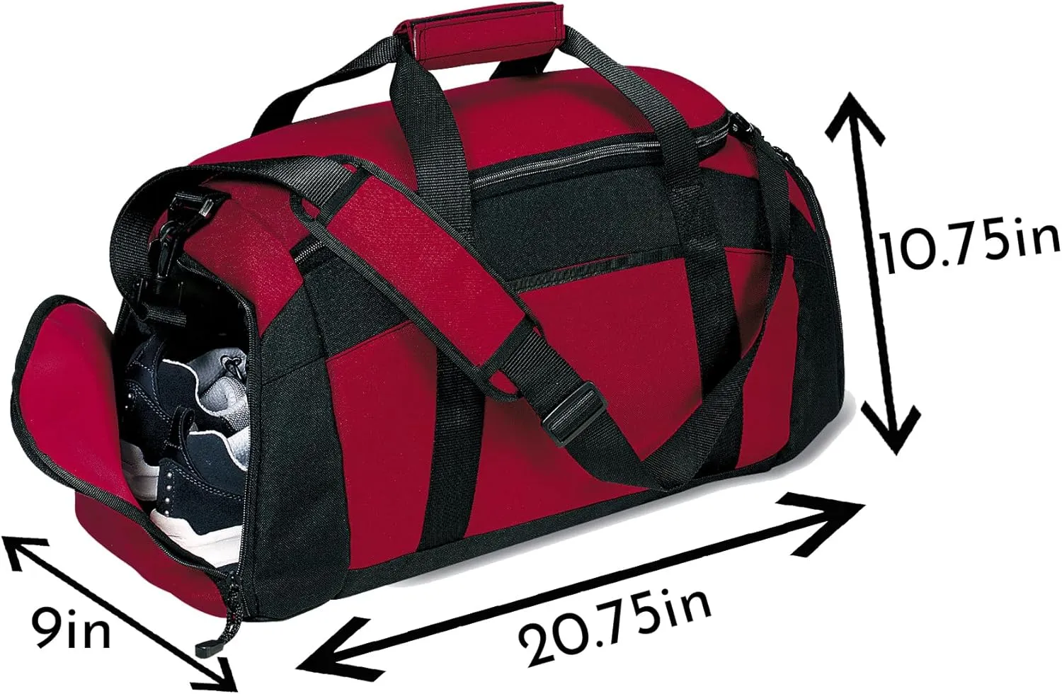 Personalized Badminton Duffle Bag - Versatile Pickleball Bag, Large Tennis Bag with Shoe Compartment - Badminton Bag, Maroon, BG970-SPORTS