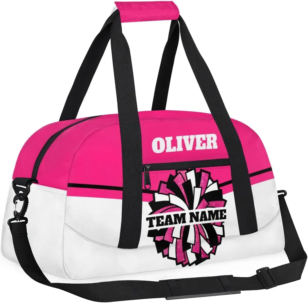 Personalized Cheerleader Bag Dance Bag for Girl, Custom Team Bag Gym Bag Sport Duffel Bag, Weekender Bags Travel Bag for Cheer Team Hot Pink Glitter Glam