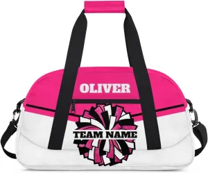 Personalized Cheerleader Bag Dance Bag for Girl, Custom Team Bag Gym Bag Sport Duffel Bag, Weekender Bags Travel Bag for Cheer Team Hot Pink Glitter Glam