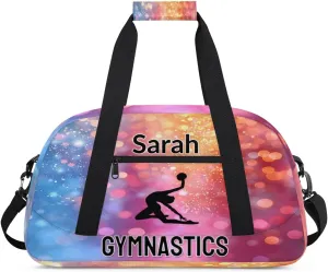 Personalized Dance Bag Gym Bag, Custom Gymnastics Sports Duffel Bags Weekender Bags Travel Duffel Bag Custom Neme Gymnastics Ballet Bag Multicolor Glitter