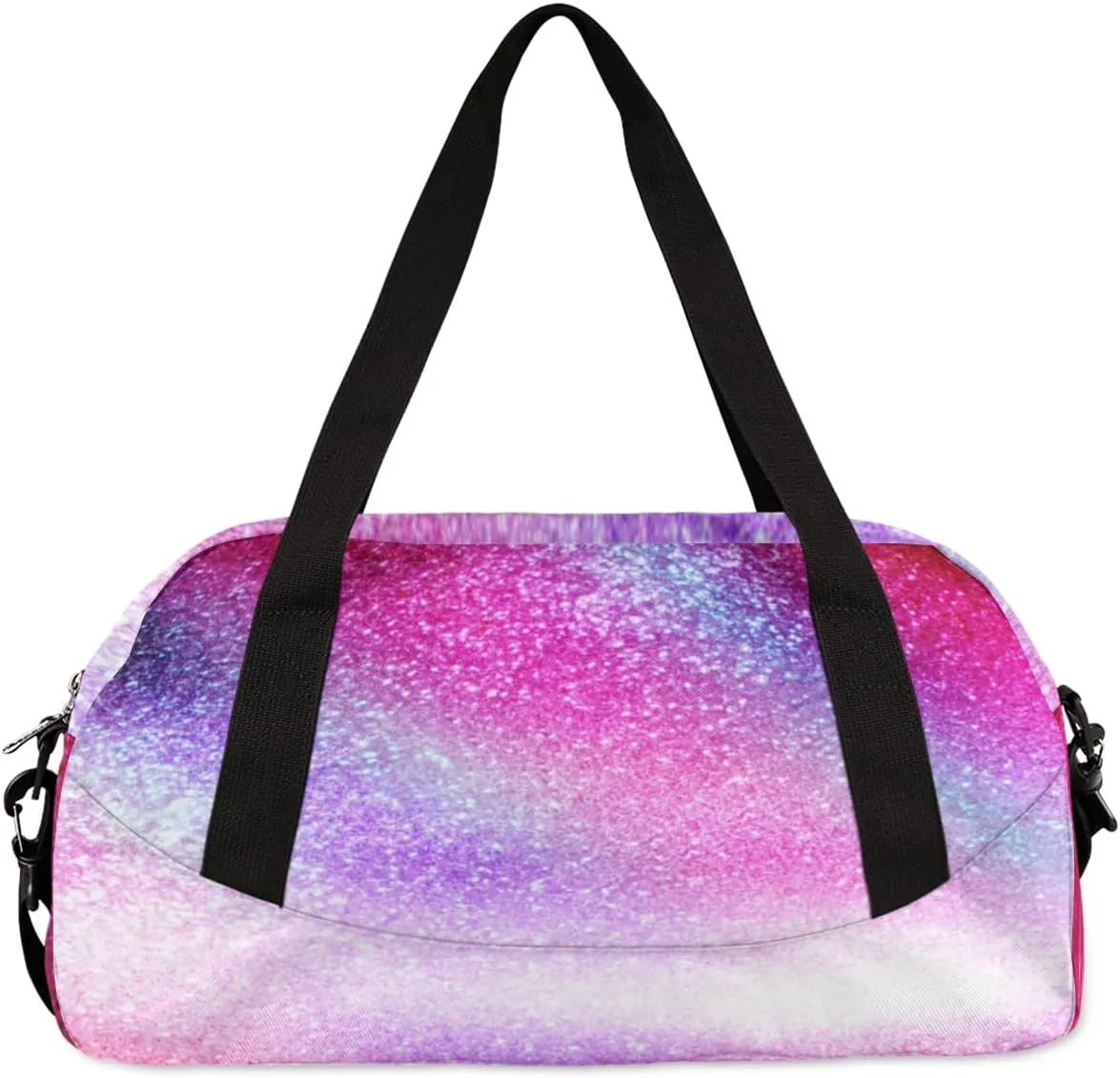 Personalized Dance Bag Gym Bag for Girl, Custom Sport Duffel Bag Weekender Bags Travel Duffel Bag Dance Galaxy Glitter