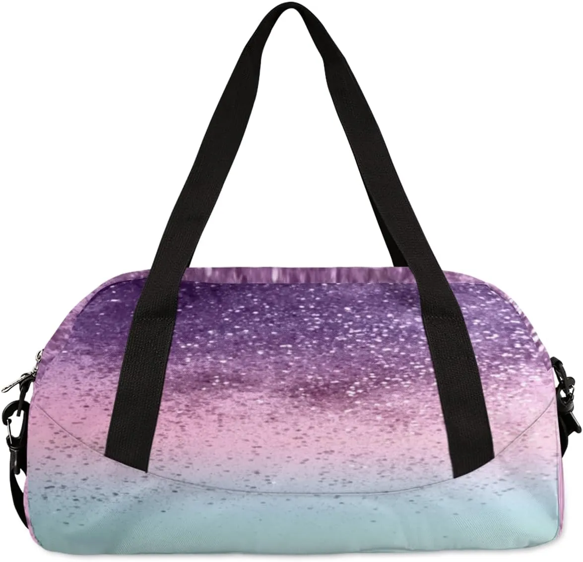Personalized Dance Bag Gym Bag for Girl, Custom Sport Duffel Bag Weekender Bags Travel Duffel Bag Gymnastics Purple Glitter