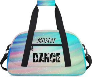 Personalized Dance Bag Gym Bag for Women, Custom Sport Duffel Bag Overnight Weekender Bags Travel Duffel Bag, Funny Rainbow Glitter