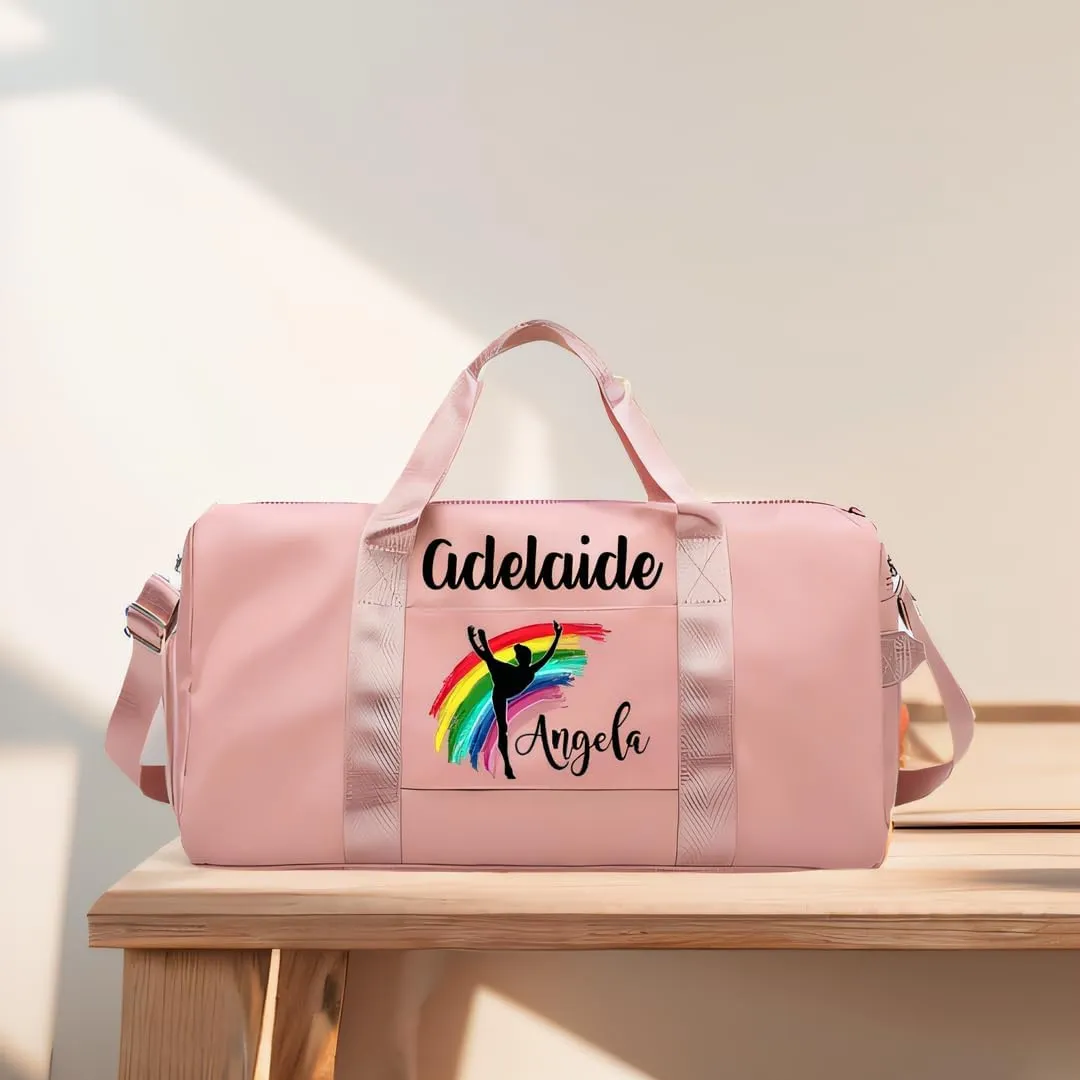 Personalized Duffel Bag Custom Dance Gym Bag Travel Bags Customized Embroidery Duffle Bags with Name Text for Women Men Girls, Blue