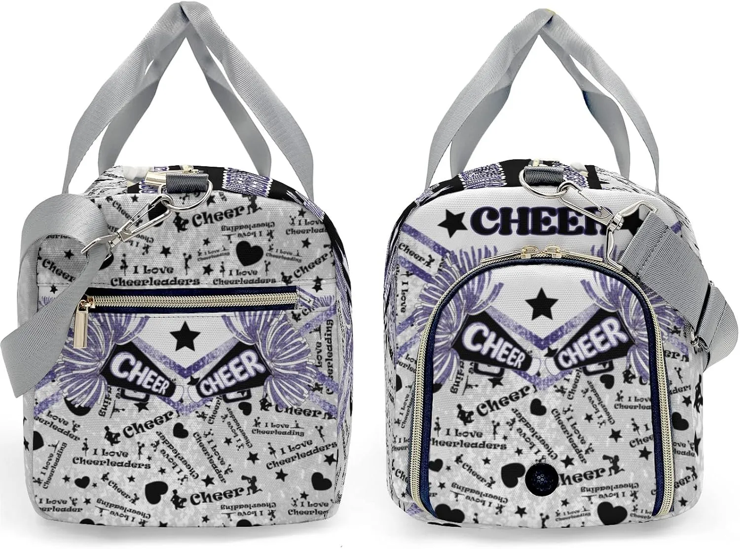 Personalized Name Sports Duffel Bags Cheerleaders Bling Glitter Print Gymnastics Travel Perform Training Casual Bag
