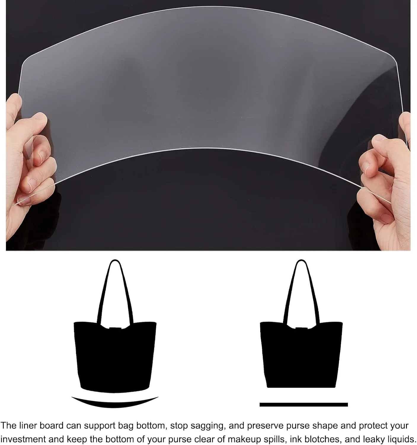 PH PandaHall Handbag Base Shaper, 4pcs 13.7 x 7 Inch Rectangle Acrylic Purse Bottom Tote Bag Base Shaper Liner Insert Hand Bag Bottom for Backpacks Knitting Bag Backpack, White