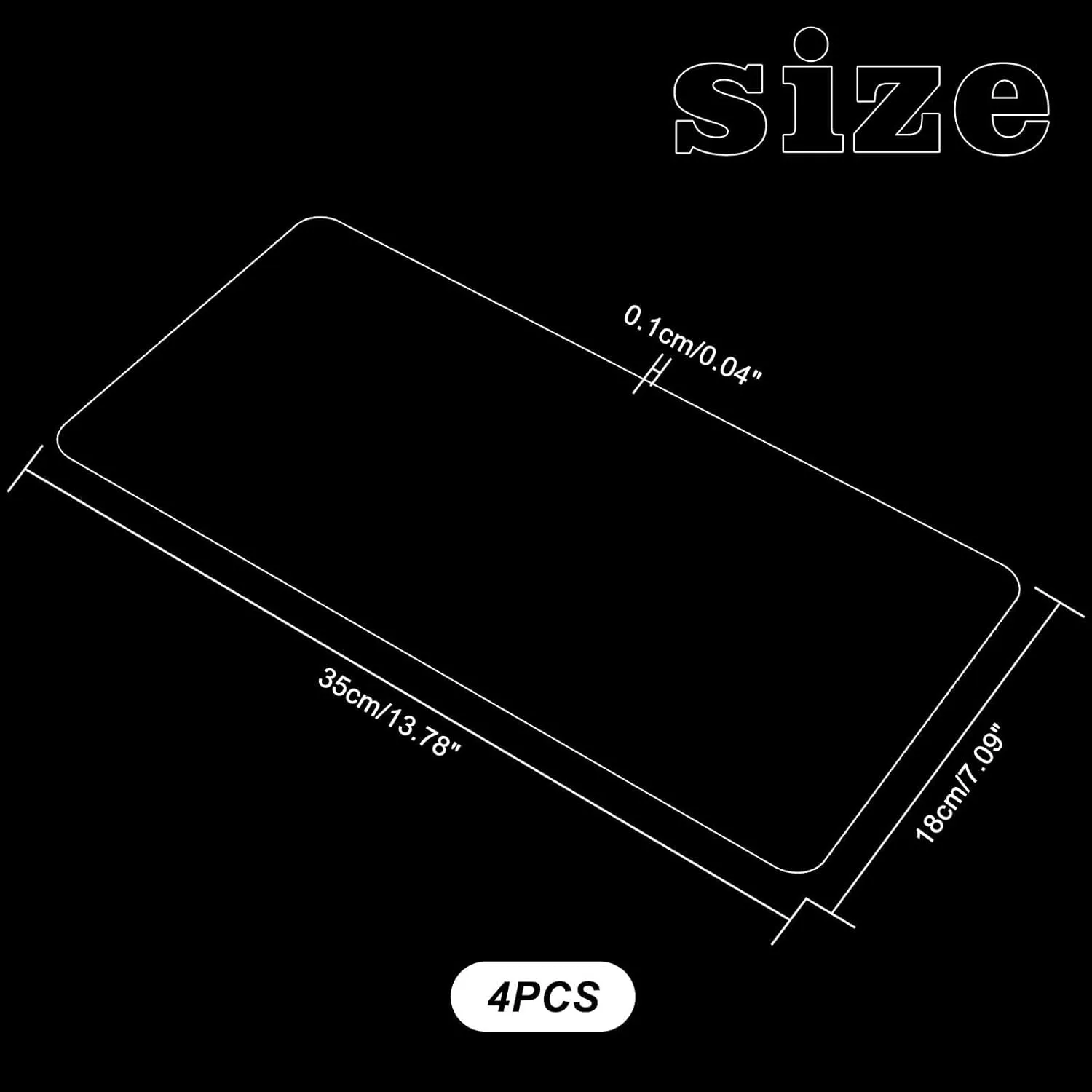 PH PandaHall Handbag Base Shaper, 4pcs 13.7 x 7 Inch Rectangle Acrylic Purse Bottom Tote Bag Base Shaper Liner Insert Hand Bag Bottom for Backpacks Knitting Bag Backpack, White