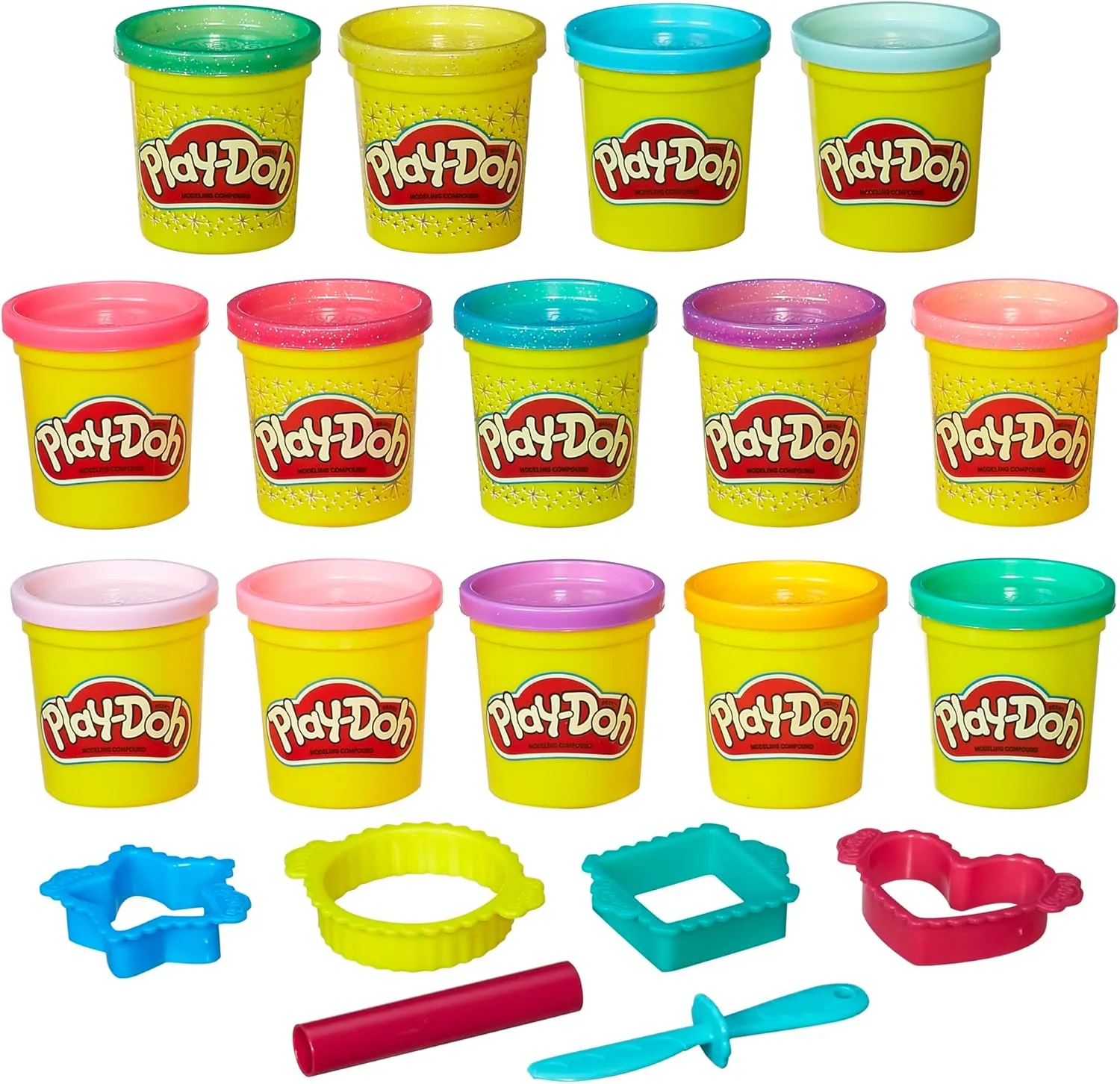 Play-Doh Sparkle and Bright 14 Pack, Non-Toxic Modeling Compound, 3-Oz Cans, Back to School Classroom Supplies, Preschool Toys, Ages 3  (Amazon Exclusive)