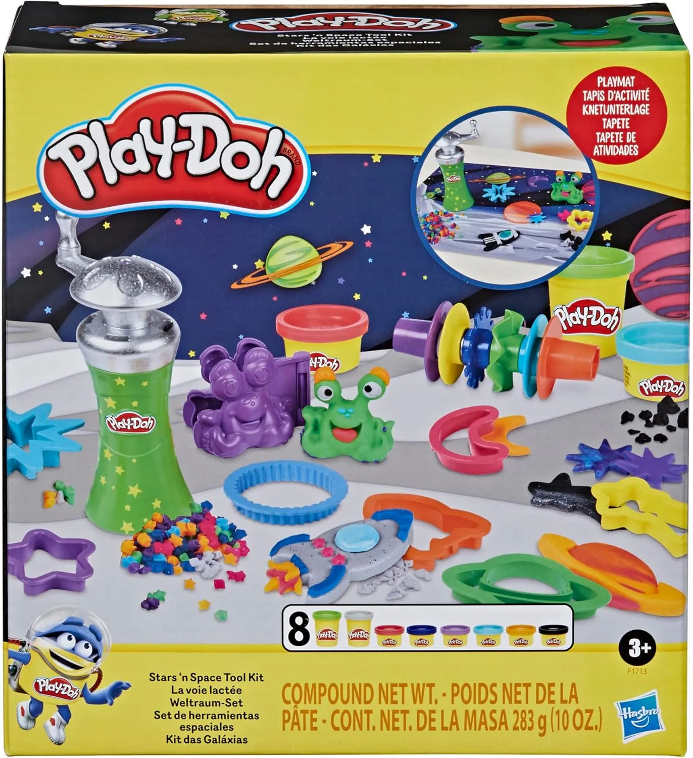 Play-Doh Stars 'n Space Tool Kit Outer Space Toy for Kids 3 Years and Up with Playmat and 8 Non-Toxic Modeling Compound Colors