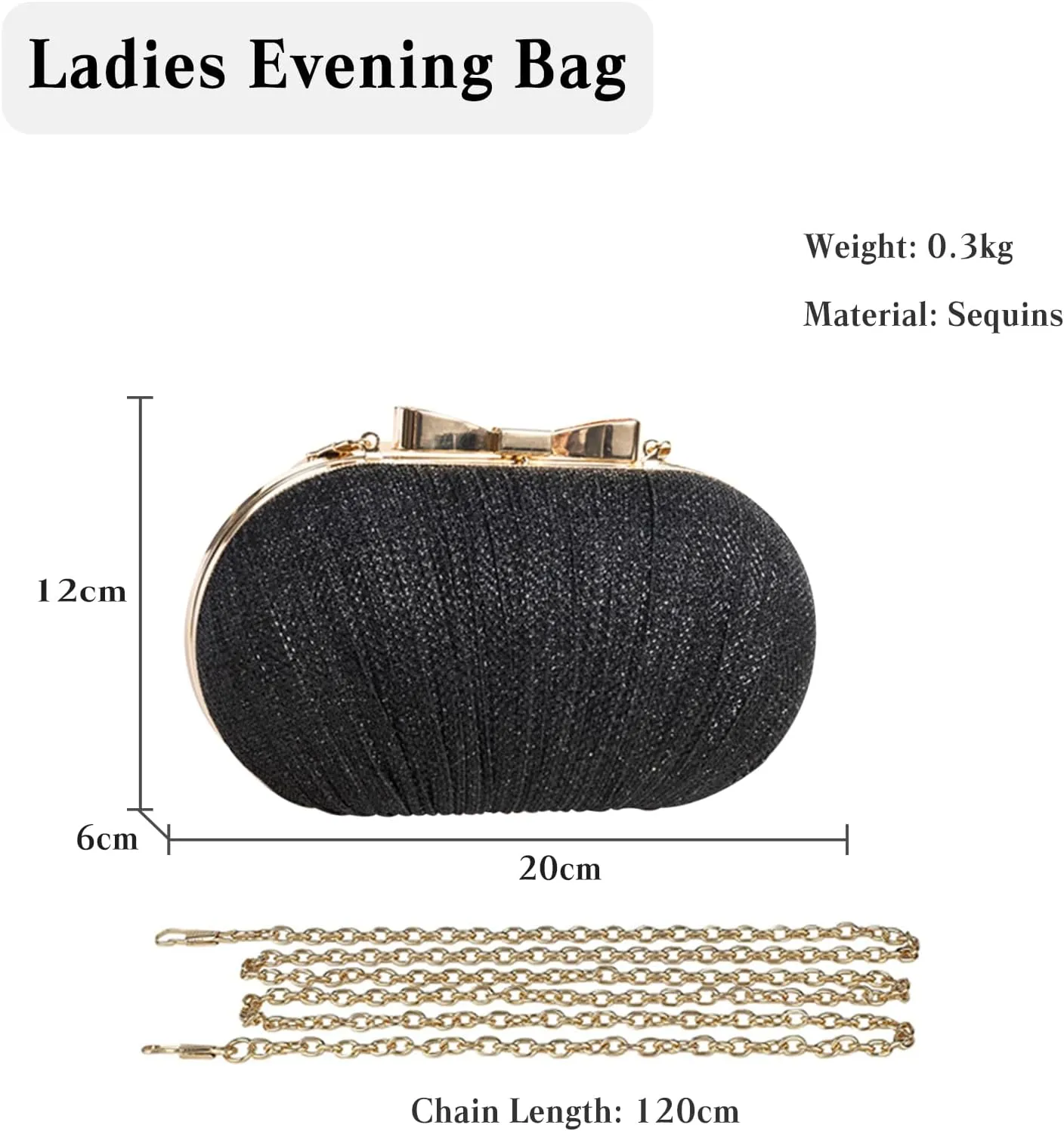 Pleated Evening Bag for Women Sequin Clutch Bag Ladies Sparkly Handbag Bridal Wedding Purse Glitter Shoulder Bag