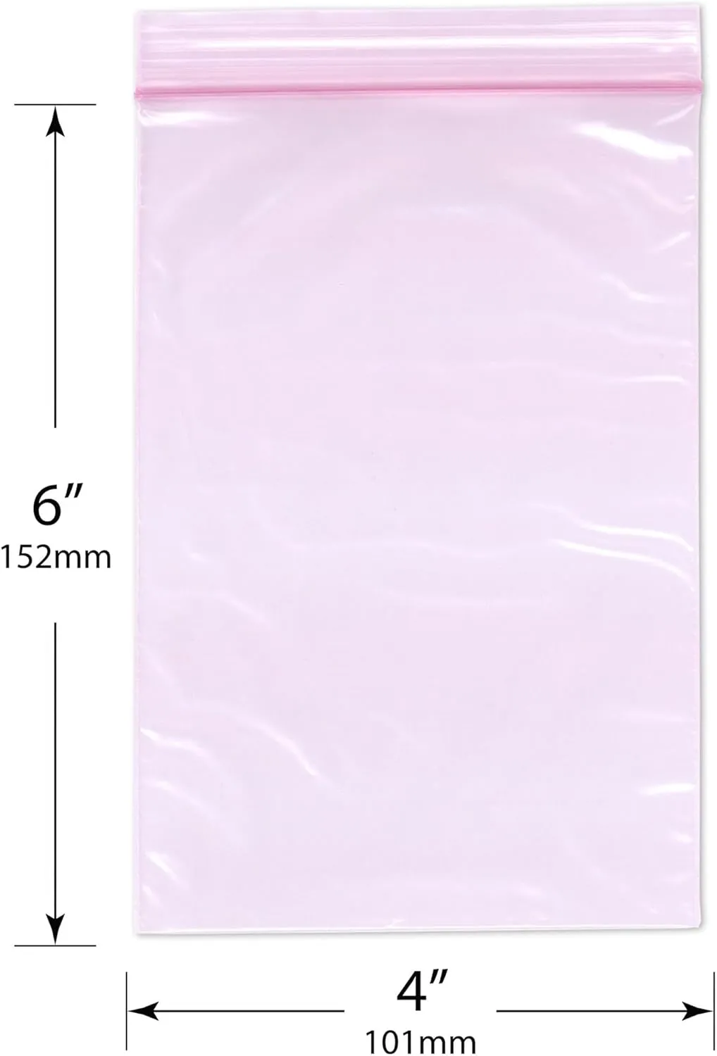 Plymor 4" x 6" (Pack of 500), 2 Mil Anti-Static Zipper Reclosable Plastic Bags