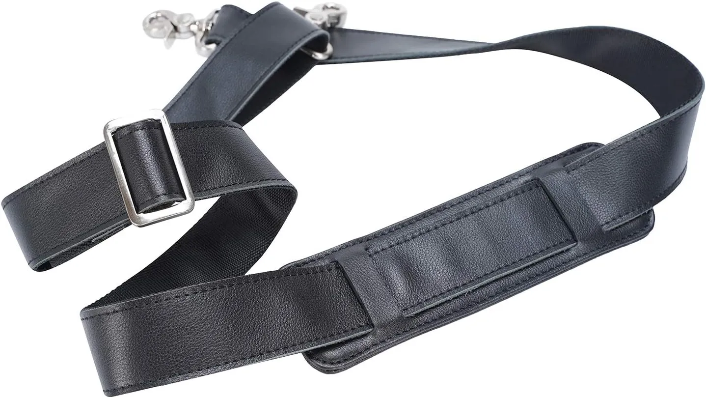 Polare Full Grain Leather Adjustable Replacement Shoulder Strap with Metal Hook for Briefcase Messenger Shoulder Duffel Bag