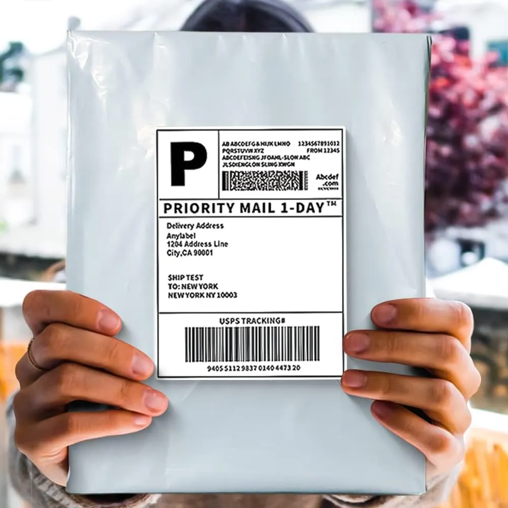 POLYSELLS 100 pcs 10x13 Inches White x Silver Poly Mailers Shipping Envelopes, Strong Adhesive Sealing, Waterproof, and Tear-resistant Postal Mailing Bags for Clothing, Books, and Accessories