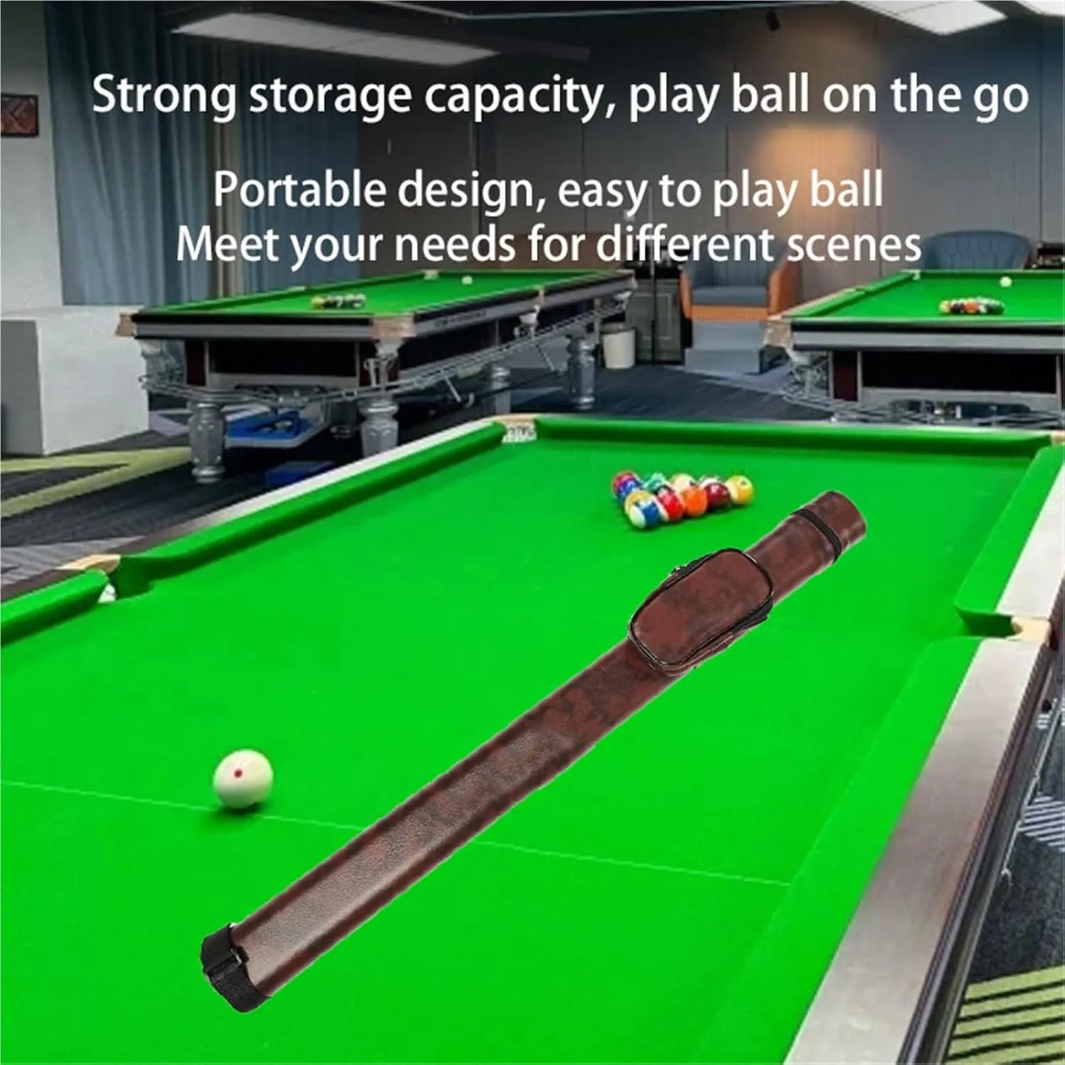 Pool Cue Case with Shoulder Strap – Heavy Duty Waterproof Nylon, Padded Compartments, Front Accessory Pockets – Billiard Stick Bag for Men/Women, Pro/Amateur Players