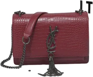 Populus forest leather high -level sensory bag, shoulder chain streaming small square bag, wild cross -body women's bag