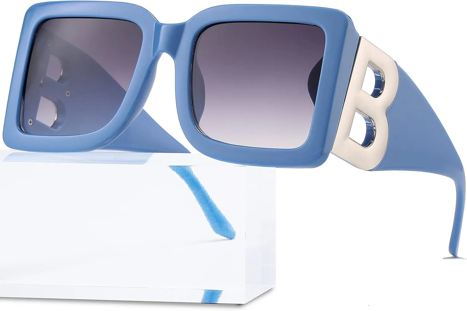 PORADAY Fashion Large Square Sunglasses for Women Men Trendy Black Thick Frame Luxury Designer Sun Glasses Modern Big Frame