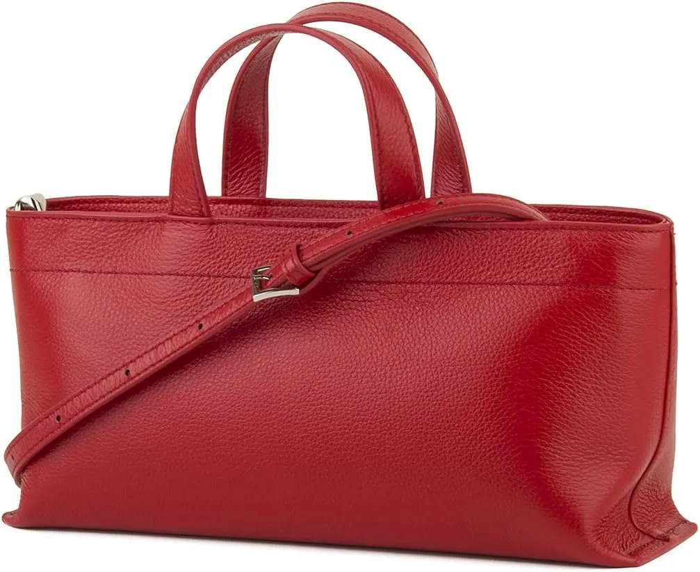Premium Full Grained Leather Simple Tote Handbag for Women, Shoulder Crossbody Bag with Adustable Shoulder Strap
