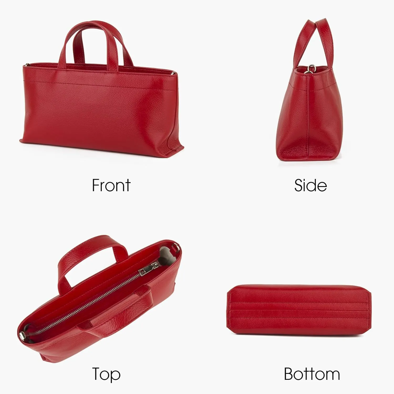 Premium Full Grained Leather Simple Tote Handbag for Women, Shoulder Crossbody Bag with Adustable Shoulder Strap