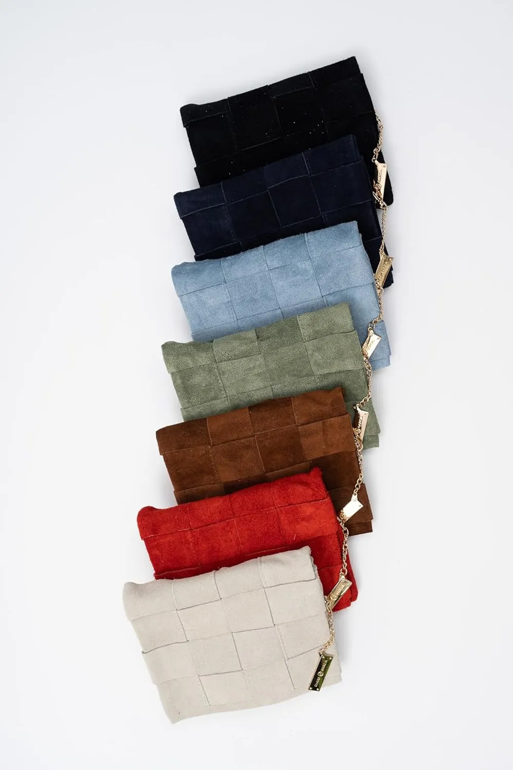 Premium Italian Leather Handmade in Florence, Italy. Suede Crossbody Bag for Women with a Detachable Strap Made in Italy