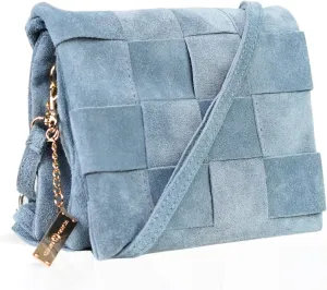Premium Italian Leather Handmade in Florence, Italy. Suede Crossbody Bag for Women with a Detachable Strap Made in Italy