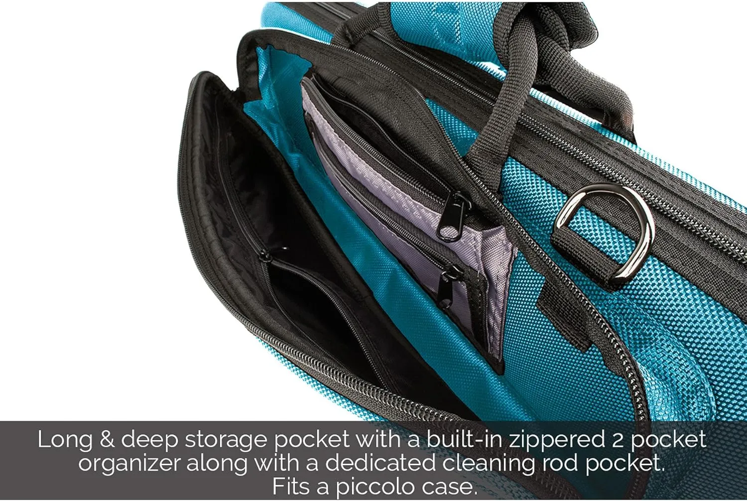 Protec PB308TB Flute Slimline PRO PAC Case, Teal Blue