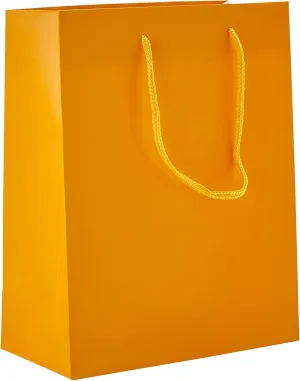PTP BAGS Mango Gloss 8" x 4" x 10" Euro Tote Bags [Pack of 100] Reusable Paper Gift Euro Tote