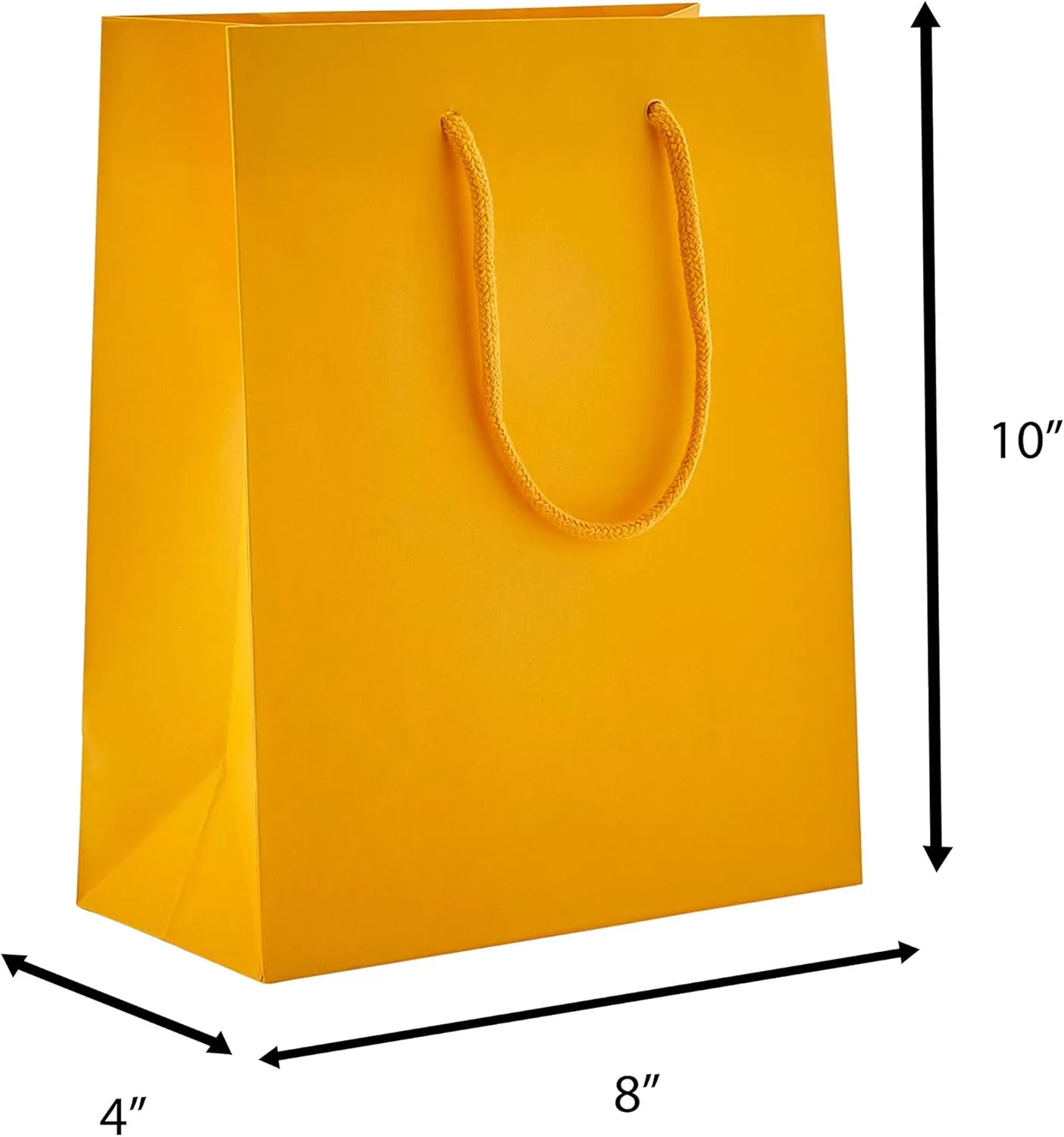 PTP BAGS Mango Gloss 8" x 4" x 10" Euro Tote Bags [Pack of 100] Reusable Paper Gift Euro Tote
