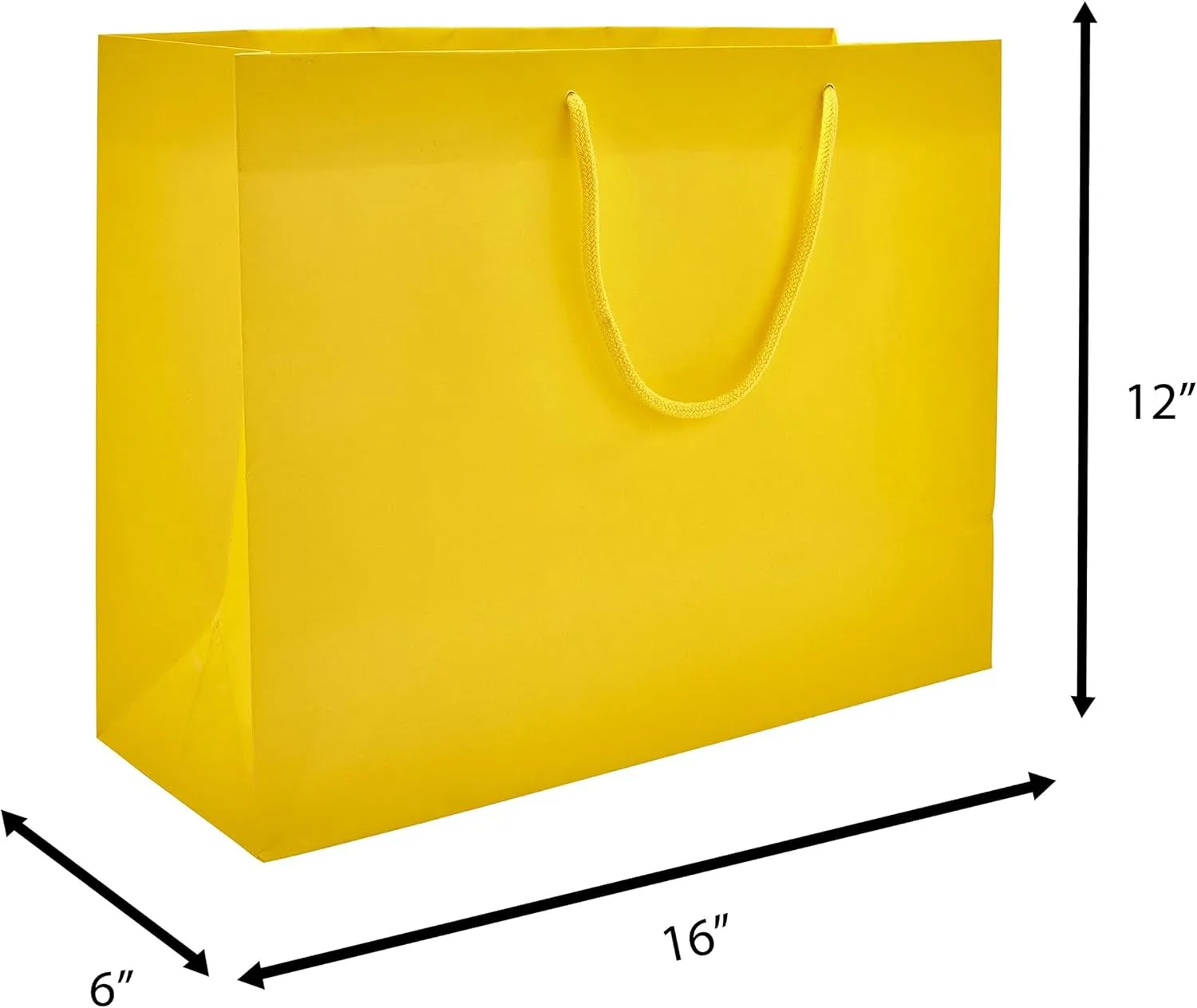 PTP BAGS Sunrise Matte 16" x 6" x 12" Euro Tote Bags [Pack of 100] Reusable Paper Gift Euro Tote