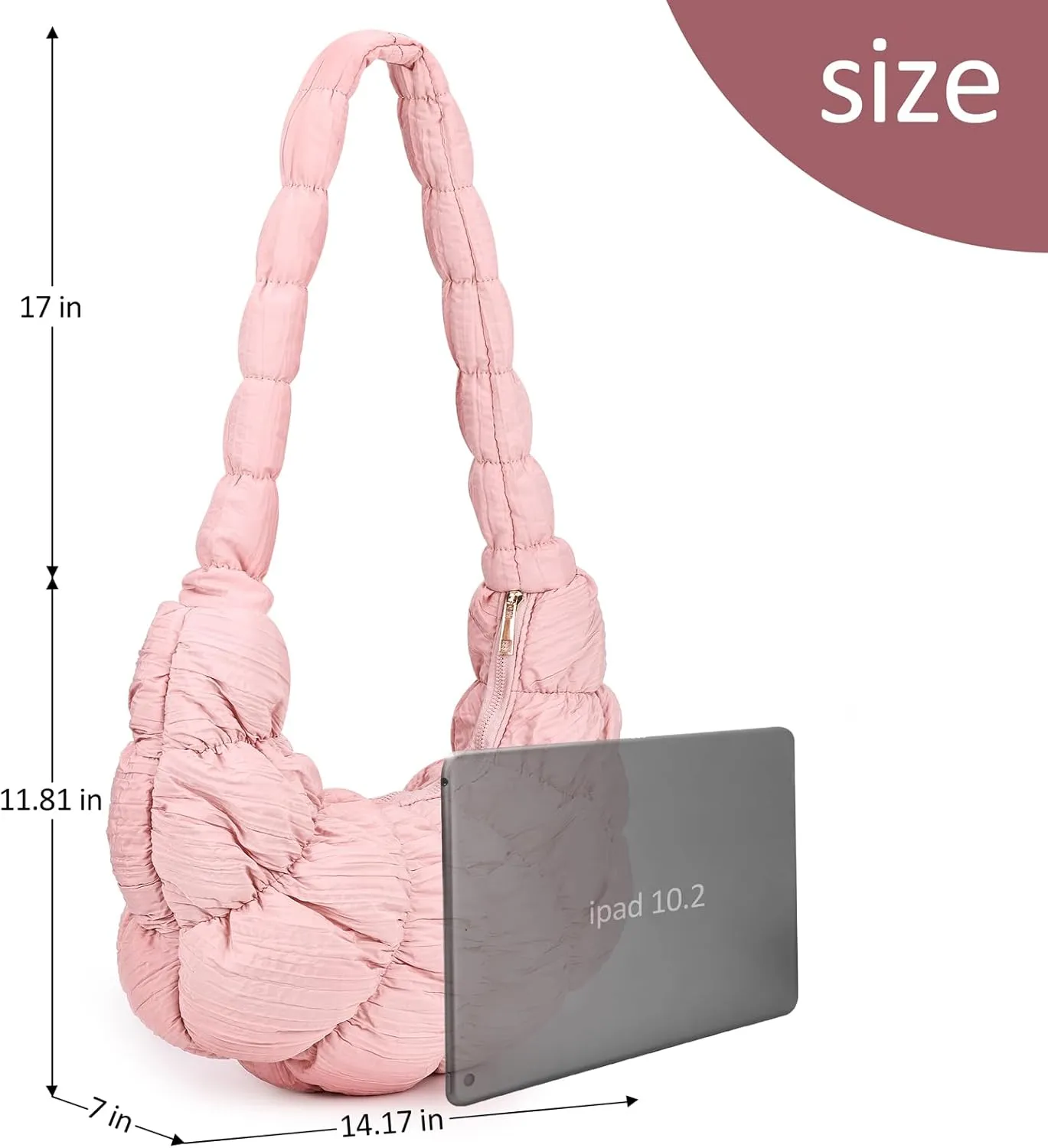 Puffer Crossbody Bags for Women Luna Hobo Bags Quilted Carryall Shoulder Bag
