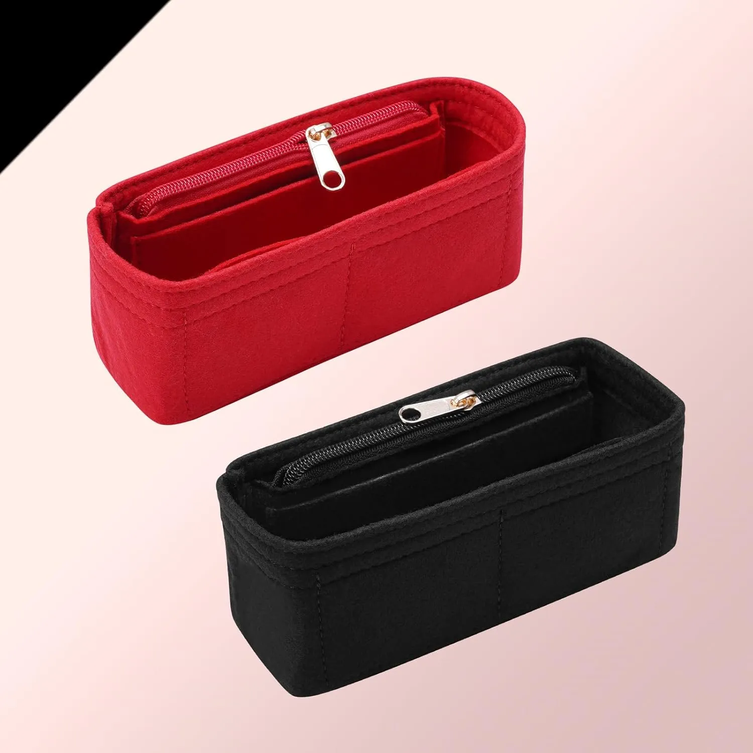 Purse Organizer Insert for Chanel Classic Flap mini Bag Organizer Insert Handbag (Red, Mini)