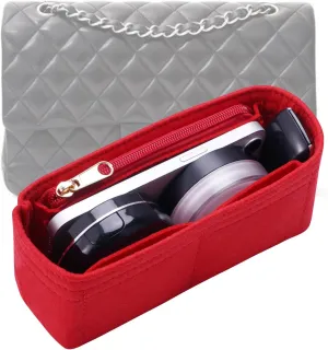 Purse Organizer Insert for Chanel Classic Flap X-Large Bag Organizer Insert Handbag (Red, X-Large)