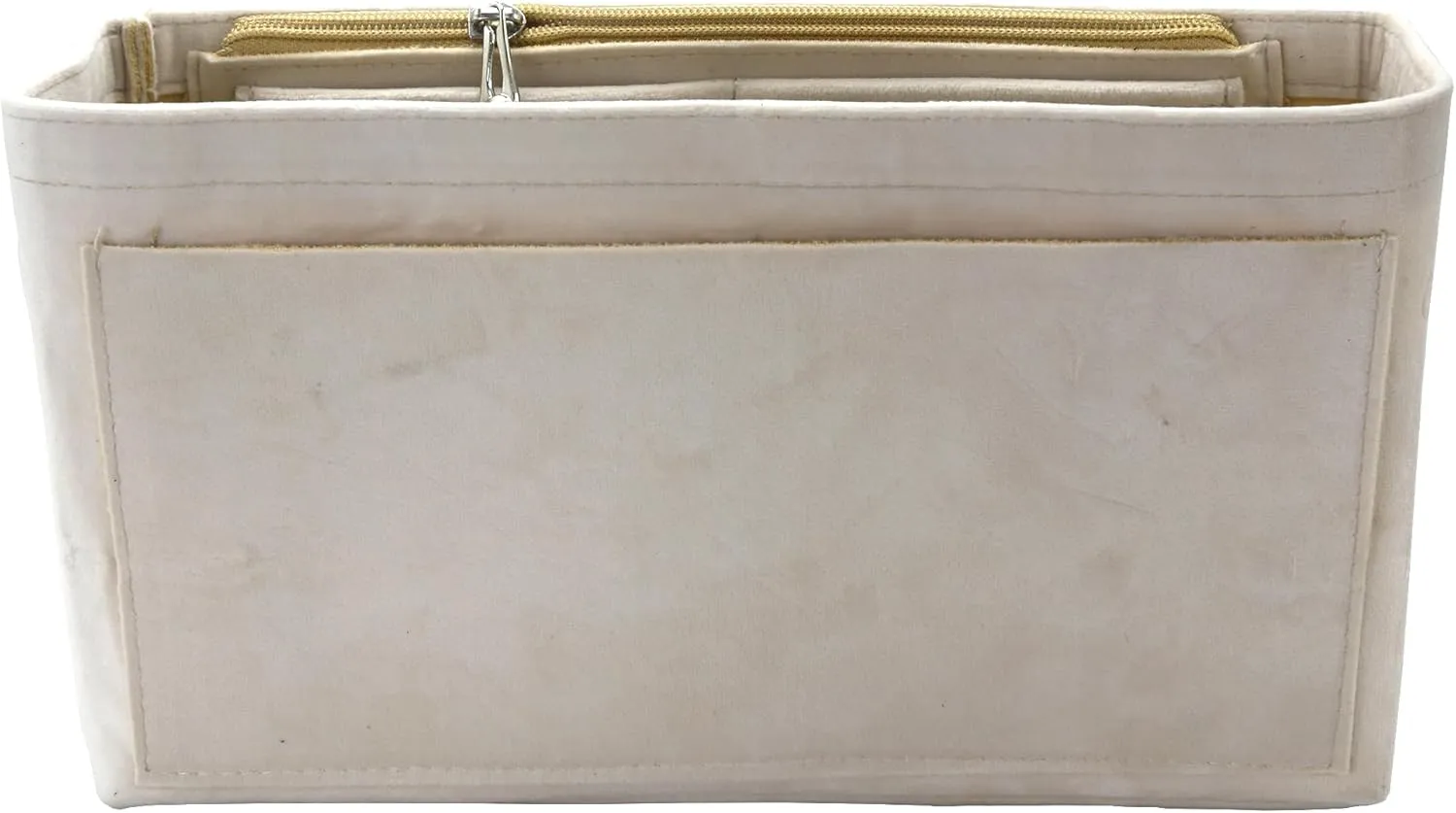 Purse Organizer Insert, Suede Bag Organizer Handbag Tote Shaper, Suede Material, Soft and Non Damaging Bag (Beige, Large)