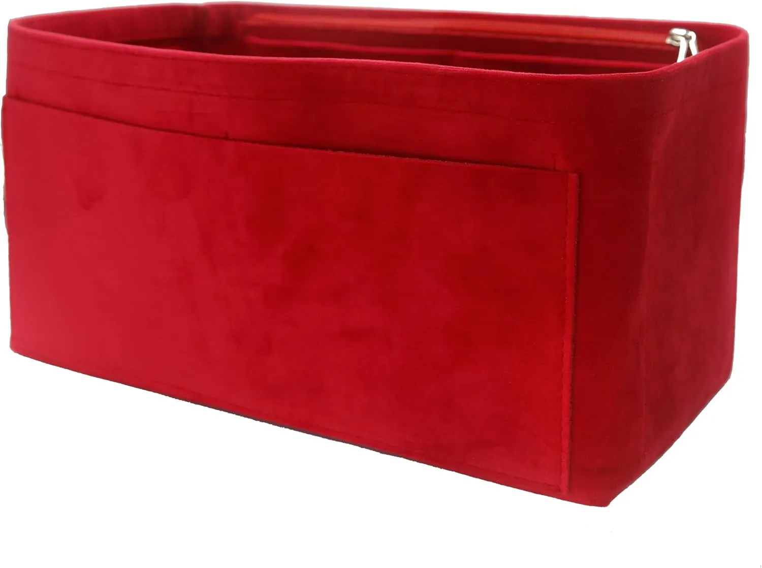 Purse Organizer Insert, Suede Bag Organizer Handbag Tote Shaper, Suede Material, Soft and Non Damaging Bag (Slender Large,Red)