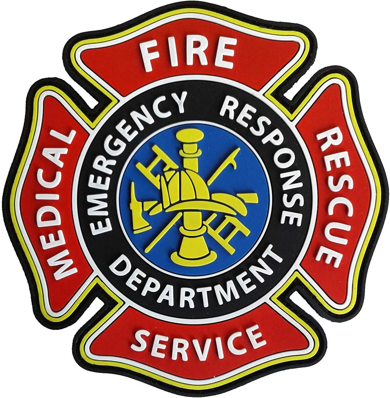 PVC Morale Patch - Fire Medical Rescue Services Emblem 4"x4"