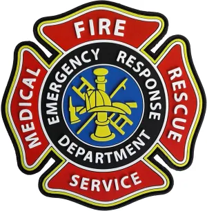 PVC Morale Patch - Fire Medical Rescue Services Emblem 4"x4"