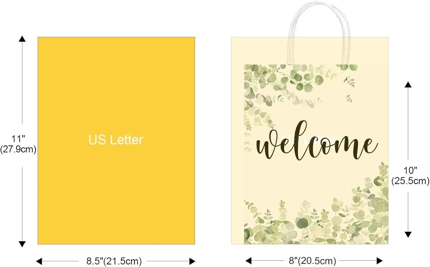 QIELSER 50 pcs Welcome Bags for Wedding Guests Bulk, White Welcome Gift Bags with Handles Shopping paper Bags Good for Wedding, Birthday Party Supplies, Craft, Packaging, Retail