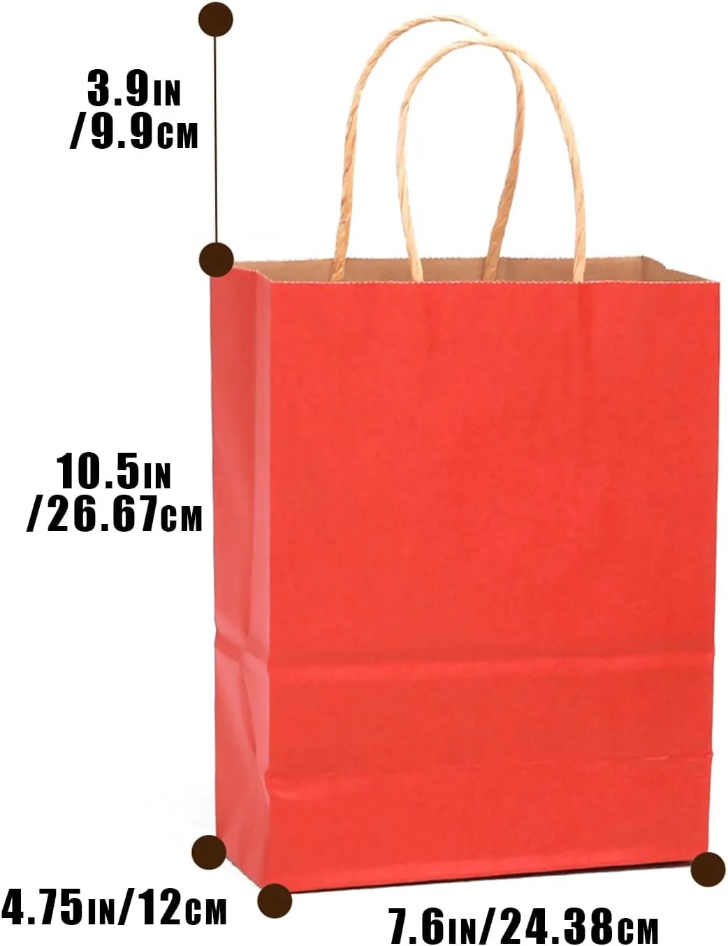 qiqee 32-Packs Red Paper Gift Bags with Handles Bulk 7.6"x4.75"x10.5" Medium Size Gift Bags Multiple Uses qiqee